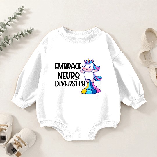 embrace neurodiversity trending Baby Romper Sweatshirts
