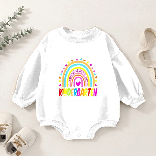 Back To School Kindergarten Squad Rainbow Teacher Baby Romper Sweatshirts