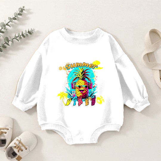 Summer Vibes Pineapple Party Baby Romper Sweatshirts