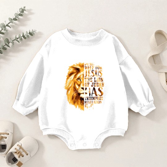 Christian Bible Verse Faith Religious Lion Judah Baby Romper Sweatshirts