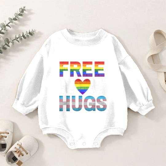 Free Mom Hugs LGBT Pride Free Brother Hugs Baby Romper Sweatshirts