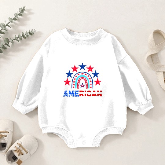 American Independence Day Love America Patriot Baby Romper Sweatshirts