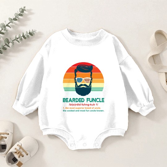 Bearded Funcle Definition Uncle Baby Romper Sweatshirts