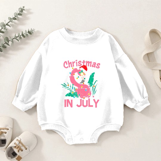Funny Summer Beach Vacation Christmas In July Baby Romper Sweatshirts