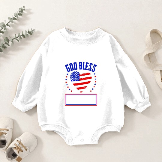 God Bless America Independence Day USA Patriot Baby Romper Sweatshirts