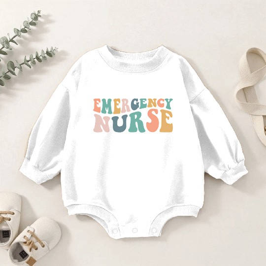 Groovy Er Nurse Emergency Room Nurse School Wo Baby Romper Sweatshirts