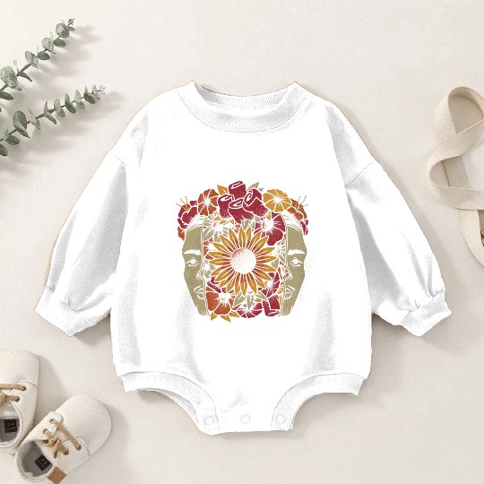 Frida Kahlo Head Flowers Baby Romper Sweatshirts