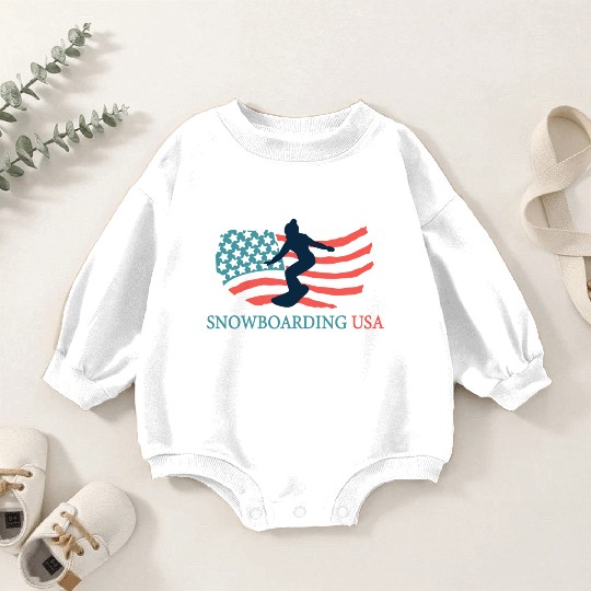 Snowboarding Player Snowboarding Usa Team Coach Baby Romper Sweatshirts