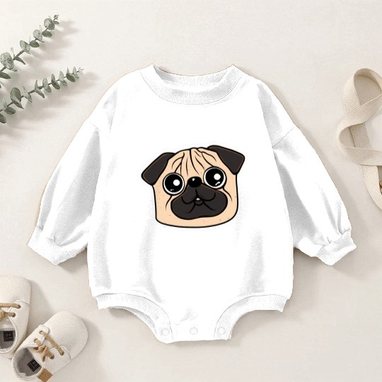 Cutest Pug Vintage Dog Lover Puppy Retro Baby Romper Sweatshirts