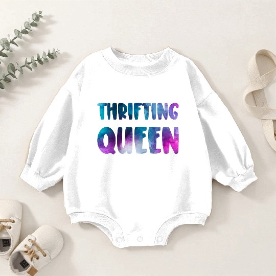 Thrifting Queen blue purple watercolor Baby Romper Sweatshirts