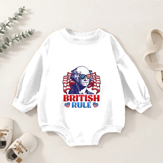 Too cool for British rule George Washington Baby Romper Sweatshirts