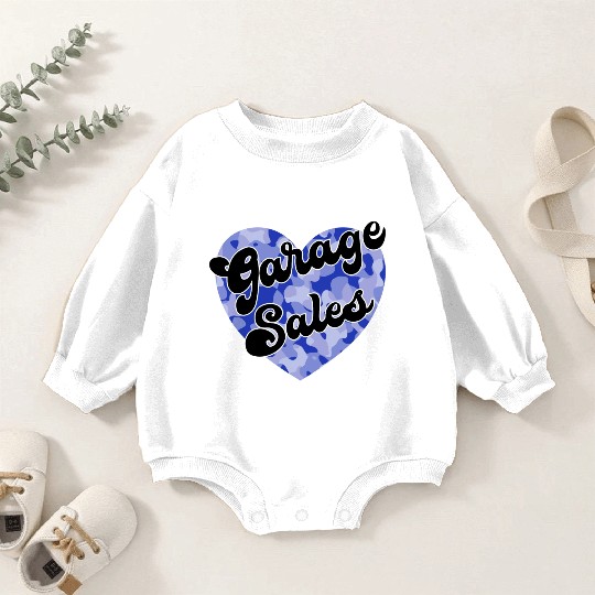 Garage Sales blue camo heart Baby Romper Sweatshirts