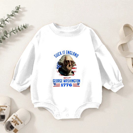 George Washington 1776 Suck it England USA Baby Romper Sweatshirts