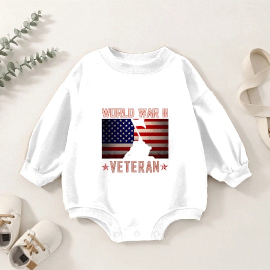 American Patriot Wwii Veteran Military World War 2 Baby Romper Sweatshirts