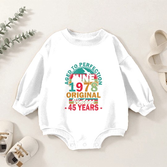 June 1978 Aged to Perfection June 1978 vintage Baby Romper Sweatshirts