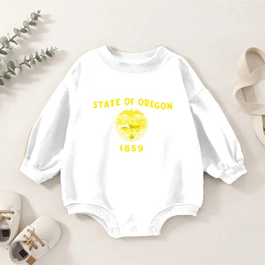 Blue Oregon Flag State Usa Baby Romper Sweatshirts