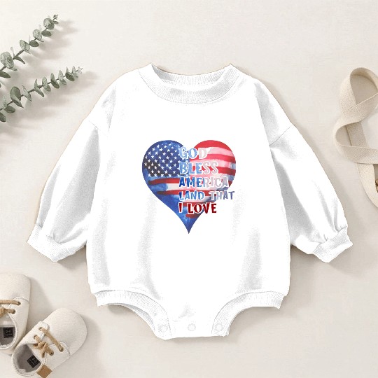God bless America Land that I love Baby Romper Sweatshirts