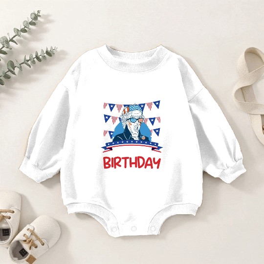 Its my Birthday Independence Day George Washington Baby Romper Sweatshirts