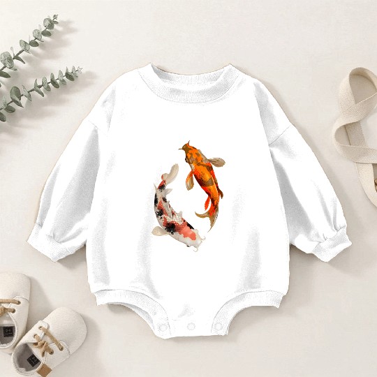 Japanese Koi Fish Nishikigoi Yin Yang Carp Baby Romper Sweatshirts