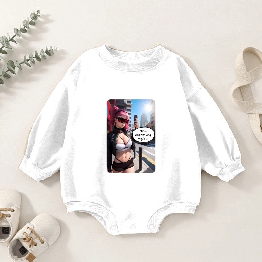 Cyberpunk Waifu Influencer Design 6 Baby Romper Sweatshirts