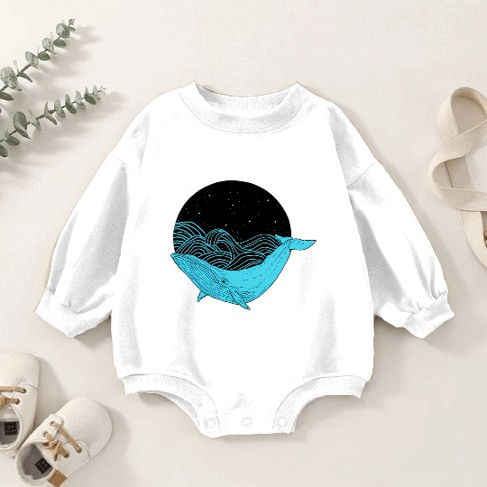 Humpback Whale Midnight Space Whale Baby Romper Sweatshirts