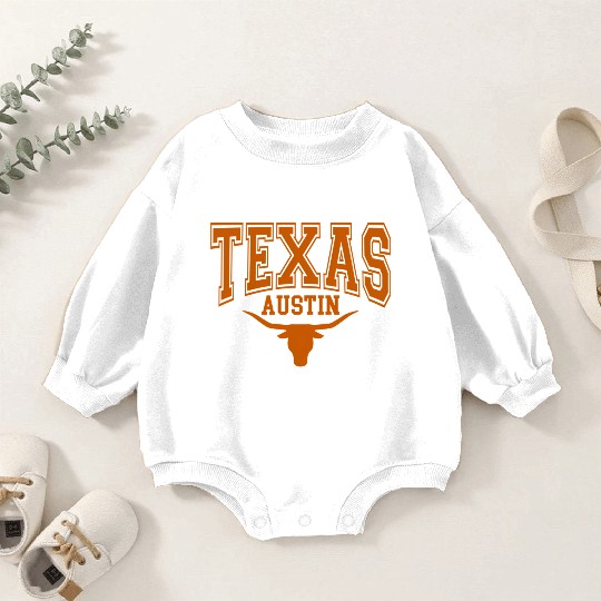 25951 Texas Tx American Bull United States Font Baby Romper Sweatshirts