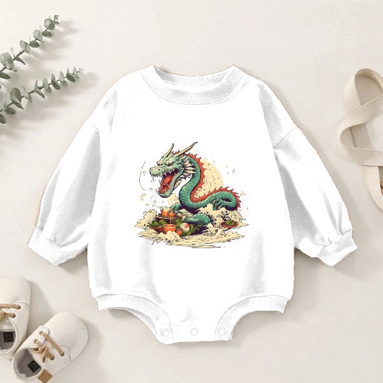 Sushi Dragon Japanesse Kawaii Baby Romper Sweatshirts