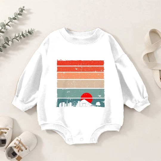Vintage Tokyo city Baby Romper Sweatshirts