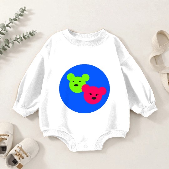 Pink and green teddies Baby Romper Sweatshirts