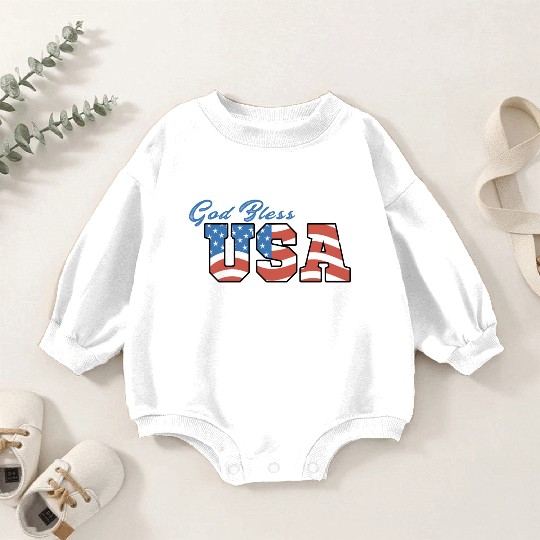God Bless America Baby Romper Sweatshirts