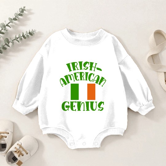 IRISH AMERICAN GENIUS FUNNY IRISH AMERICAN Baby Romper Sweatshirts