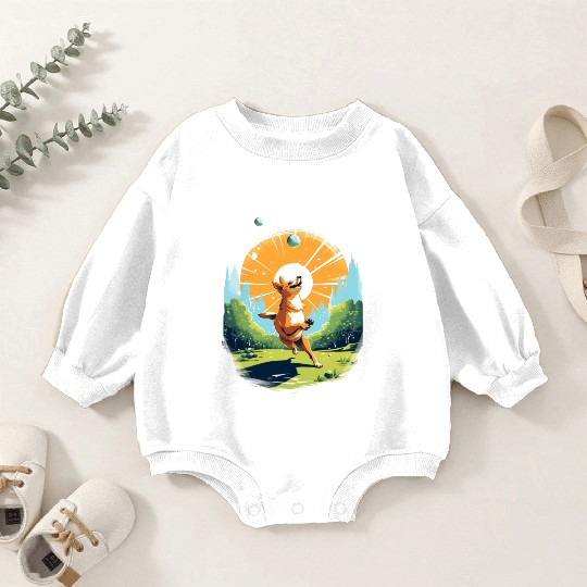 Joyful Dog in Summer Park Baby Romper Sweatshirts