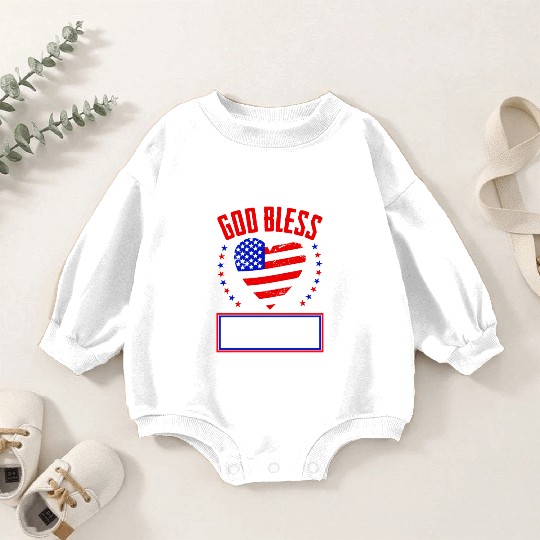 God Bless America Independence Day USA Patriot Baby Romper Sweatshirts