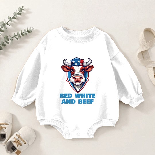 Red White And Beef Baby Romper Sweatshirts