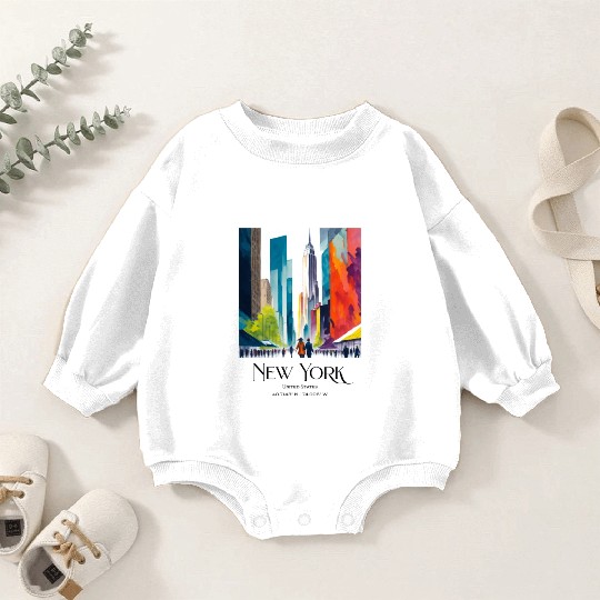 People walking to One World Trade Centre New York Baby Romper Sweatshirts