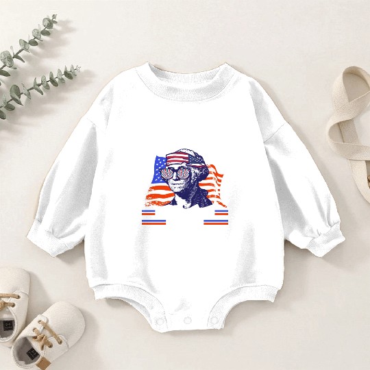 George Washington Too cool for British rule USA Baby Romper Sweatshirts