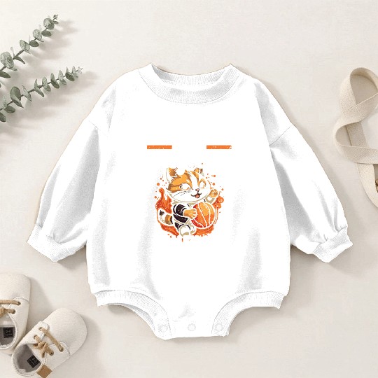 Basketball Cat Basketball Player I Love Basketball Baby Romper Sweatshirts