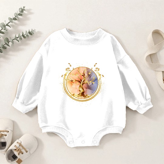 magic amulet, golden tree of life symbol Baby Romper Sweatshirts