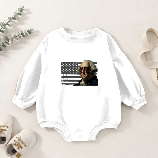 Merica George Washington Independence Day USA Baby Romper Sweatshirts