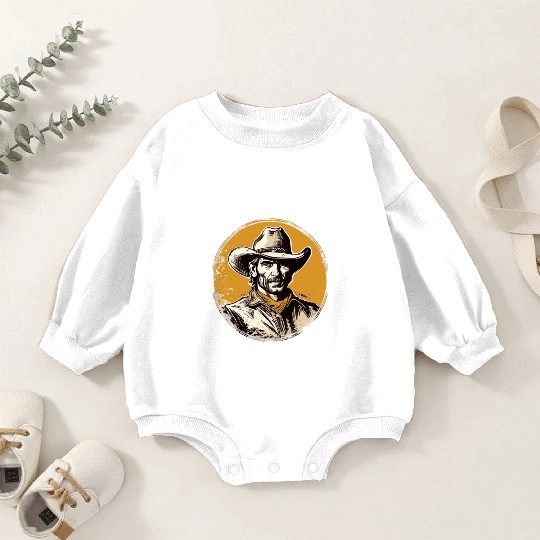 Howdy Partner! Retro Vintage Wild West Cowboy Baby Romper Sweatshirts