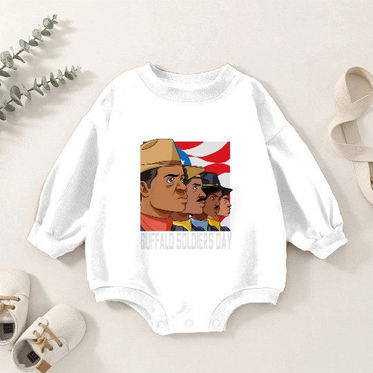 National Buffalo Soldiers Day July 28Th Patriotic Baby Romper Sweatshirts