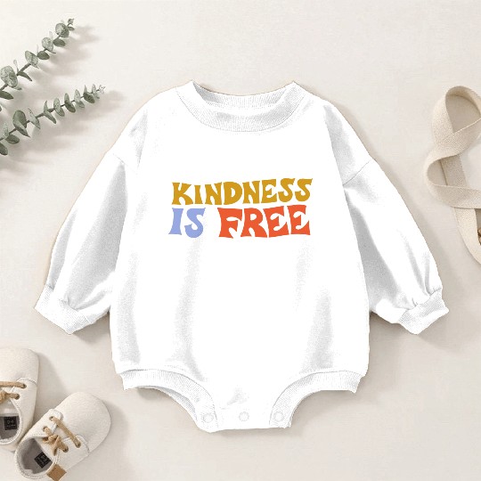 Kindness Is Free green Baby Romper Sweatshirts