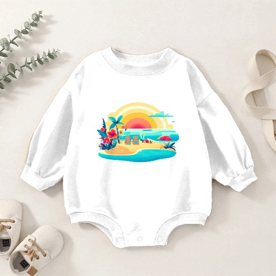 Poolside paradise Baby Romper Sweatshirts