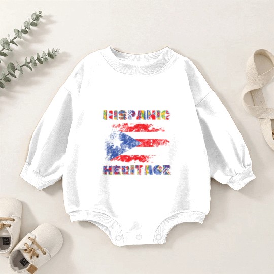 Puerto Rico Hispanic Heritage Month Baby Romper Sweatshirts