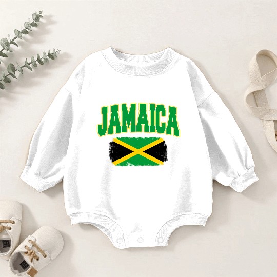 Jamaica Flag National Country Caribbean Vacation Baby Romper Sweatshirts
