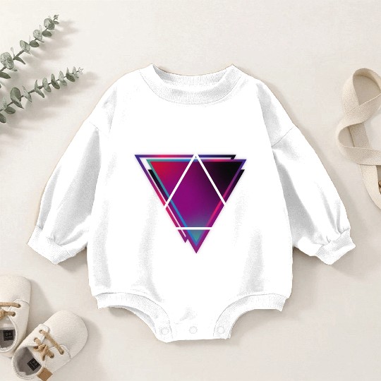 "Triangle Bliss: Geometric Marvel Baby Romper Sweatshirts"