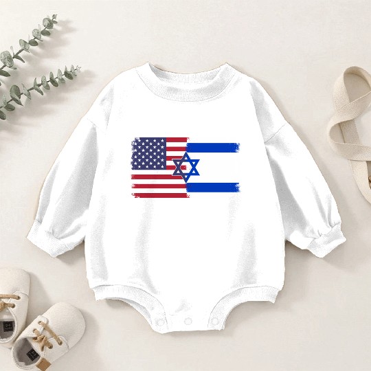 Israel Usa Flag Baby Romper Sweatshirts