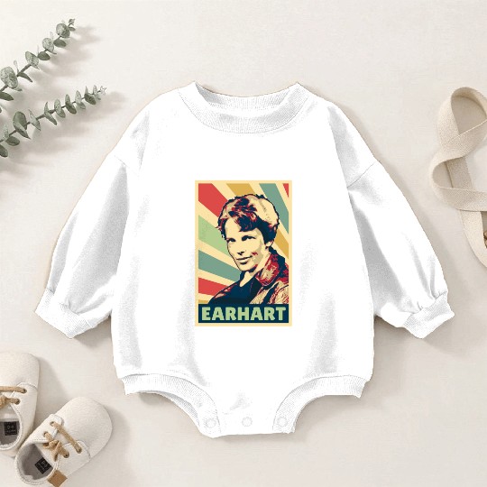 Amelia Earhart Vintage Colors Baby Romper Sweatshirts