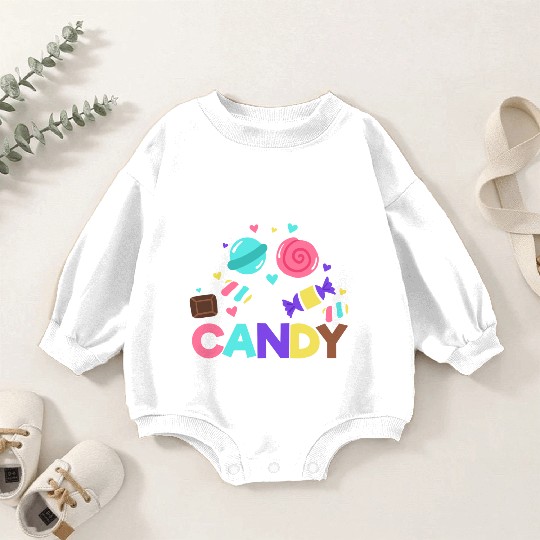 Halloween Candy Trick or Treat Party quote Baby Romper Sweatshirts