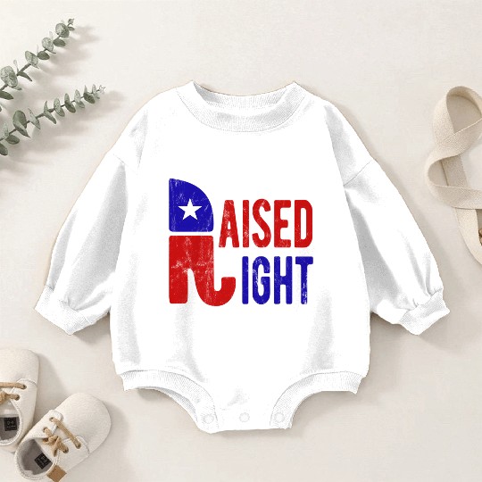 Raised Right Proud Republican Elephant Logo Usa Baby Romper Sweatshirts